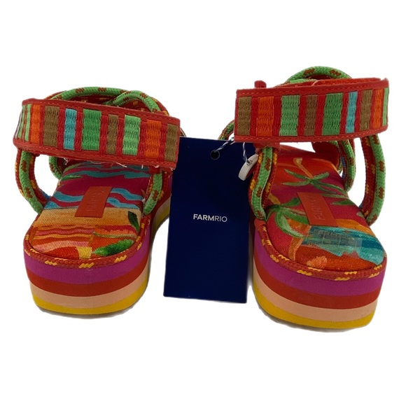 FARM RIO Red Ipanema Tropical Platform Sandal - Picture 4 of 6
